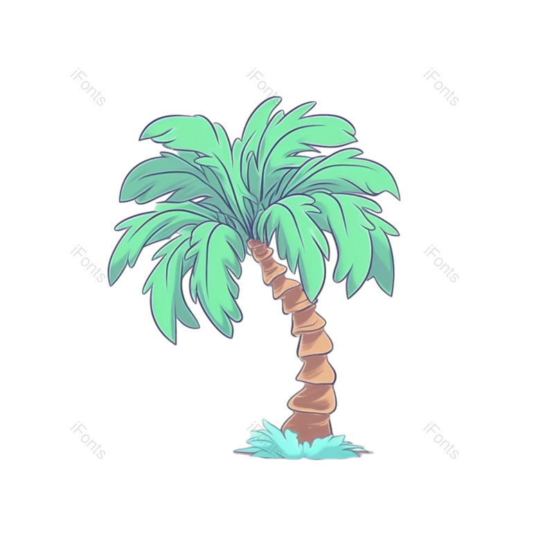 卡通图片,树木元素,夏天PNG,海洋免抠素材